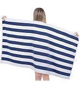 Cotton Paradise, Cabana Stripe Beach Towels, 100% Cotton Extra Large Pool Towels, Oversized Swim ...