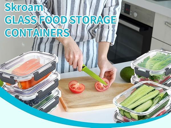 glass storage containers with lids