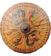 Bestage 33.5" Women's Mens Rainproof Handmade Oil Chinese Paper Umbrella Dragon and Phoenix Hand ...
