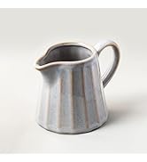 YHOJOY Ceramic Creamer Pitcher,Creamer Container with Handle, 10 OZ Small Milk Pitcher for Coffee...