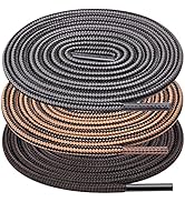 UpUGo 3 Pair Boot Shoe Laces, Round Shoelaces for Athletic Running Hiking Sneakers Shoes Boot