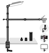 NEEWER TL253A+DS001 Table Camera Tripod with 2 Telescopic Arms, Phone Holder, Ball Heads, Screw A...