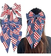 4th of July Hair Bows for Women Oversized Bow Hair Clips Big Ribbonail Long Tail Flat Hair Clips ...