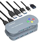 USB 3.0 Switch, USB 3.0 Switcher Selector 2 Computer Sharing 4 USB Devices KVM Switch Hub Adapter...