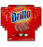 Brillo Steel Wool Soap Pads, Long Lasting, Original Red Scent Cleaning (10 Count, Pack of 6)