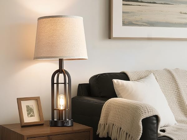 Rustic Table Lamps for Living Room, Bedroom
