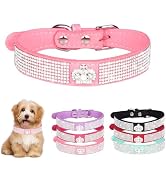 Small Dog Collar with Crown Rhinestone, Pretty Glitter Crystal Jewel Bling Sparkly Diamond Puppy ...