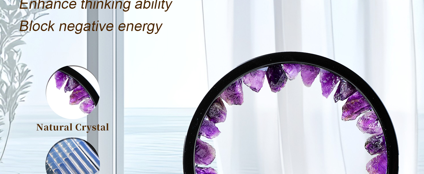 Raw Amethyst Round Table Lamp