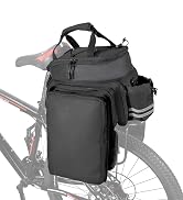 KEMIMOTO Bike Rear Rack Bag Bicycle Trunk Bag Expandable 10-20L Capacity Water Resistant Multifun...
