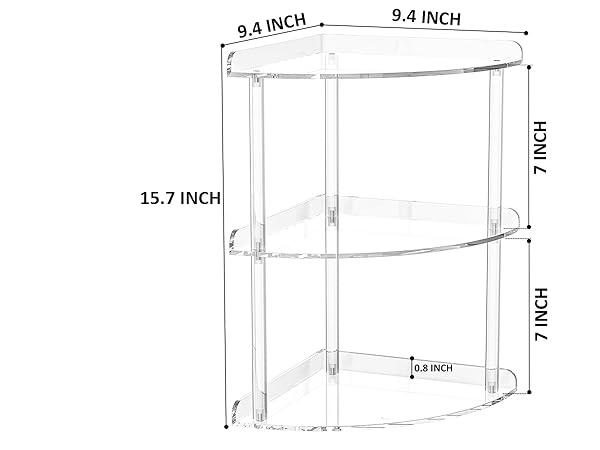 9.4x9.4x15.7 Inch corner shelf