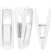 TOFIIGREM Hanger Clips for Velvet Hangers (White, 40 PCS), Non-Slip Plastic Clips Pant Skirt Hang...