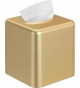 Livelab Tissue Box Cover, Square Metal Tissue Box Holder Modern Decor Facial Napkin Holder Tissue...