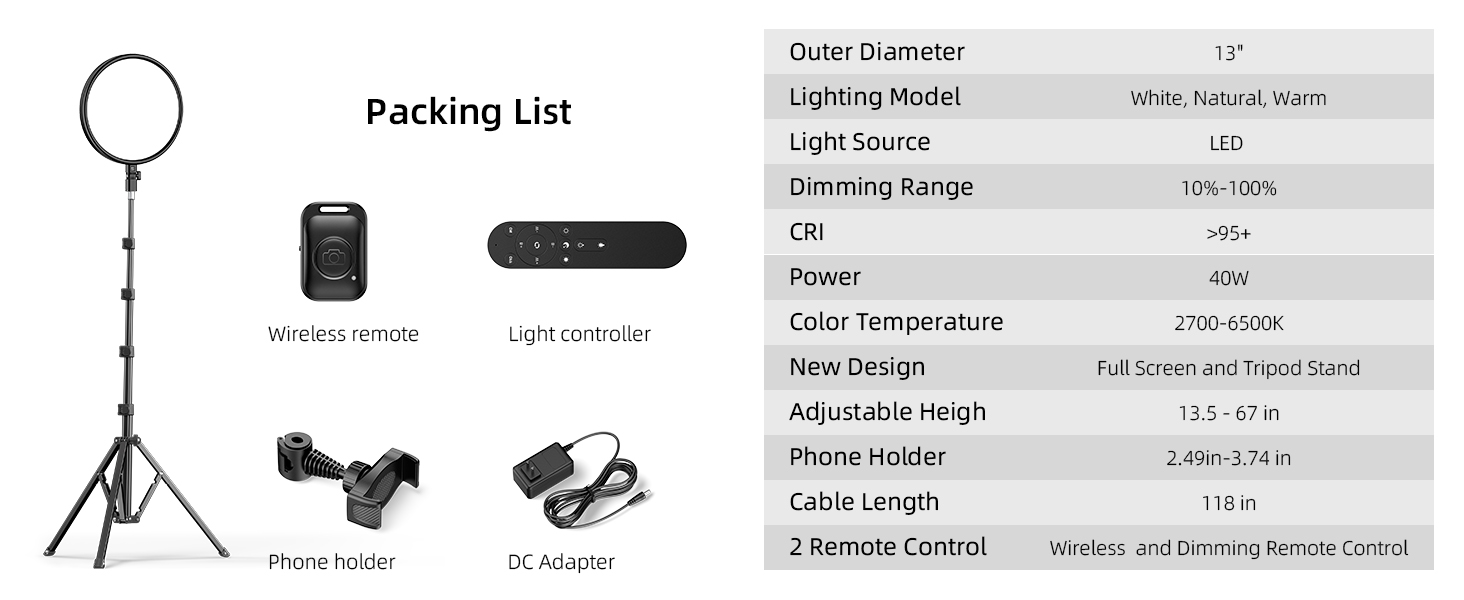 ring light with stand