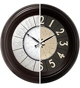 Presentime & Co. 18" Luminous Large Wall Clock, Oil Rubbed Bronze Finish, Night Light, Lighted Cl...