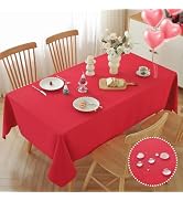Alsoo Table Cloth for Rectangle Tables,60X75 Inch Waterproof Linen Table Cloths Spill Proof and W...