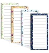 Joyberg Magnetic Notepads for Refrigerator - Flower Design, 50 Sheets Per Pad, 4 Pack Memo Pads f...