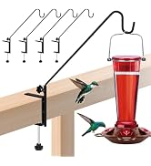 Biubee 4Pack Deck Bird Feeder Hanger for Railing- Heavy Duty Steel Stable Deck Railing Plant Hang...