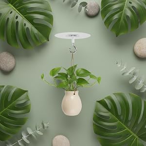 ?Adhesive Ceiling Hooks with Safety Clasp