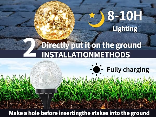 Solar Globe Lights Outdoor Waterproof