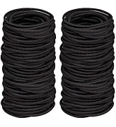 100Pcs Black No-metal Hair Elastics Hair Ties Ponytail Holders Hair Bands,4mm Elastics Hair Ties ...