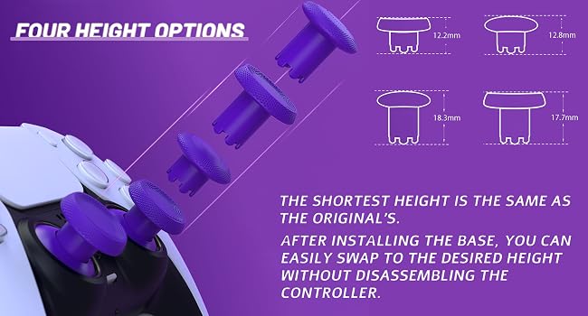 eXtremeRate ThumbsGear EDGE V3 Interchangeable Thumbsticks for PS5, PS4 Controller Analog Joysticks
