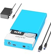 MAIWO External Hard Drive Enclosure for 3.5/2.5 Inch SATA HDD/SSD, with 1x USB 3.0 1x USB2.0 Hub ...