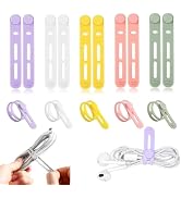 10Pcs Upgrade Silicone Cable Straps Cord Organizer, Reusable Cable Ties for Charging Cords Earpho...