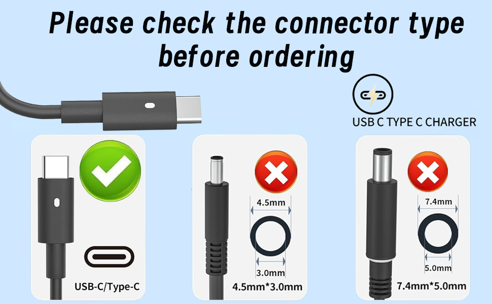 Compatible with dell 65W usb c charger
