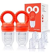 Love Noobs Baby Food Pacifier Feeder, 2 Pack Baby Fruit Feeder, Fresh Frozen Fruit Feeder and Tee...
