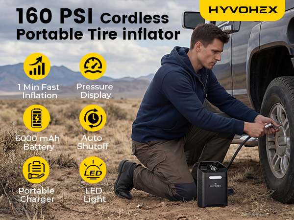 Cordless Portable Tire inflator