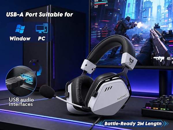 Wired PC gaming headset