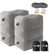 Sunany Inflatable Travel Foot Rest Pillow, Airplane Bed for Kids and Toddler, Adjustable Height P...