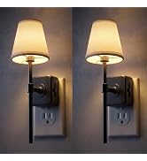 L LOHAS LED Night Light, 2 Pack Night Lights Plug Into Wall with 0-100 LM Dimmable, Premium Fabri...