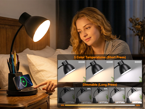 desk lamp with pen holder