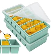 1/2 Cup Silicone Freezer Molds with Lid, Soup Container Style Ice Cube Trays for Freezer - Reinfo...