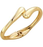 GINAZL Trendy Twist Chunky Cuff Bracelet, Gold Bangle Bracelets for Women