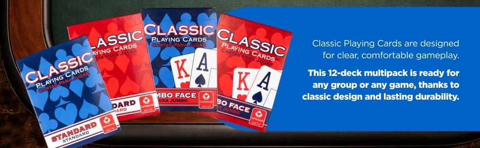 Cartamundi Classic Bulk Mutipack Playing Card Decks 12pk for Poker Blackjack Card Games