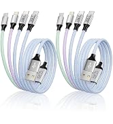 Dual Type C Ports Multi Charging Cable, 4 In 1 USB Cable Travel Charger for Multiple Devices with...