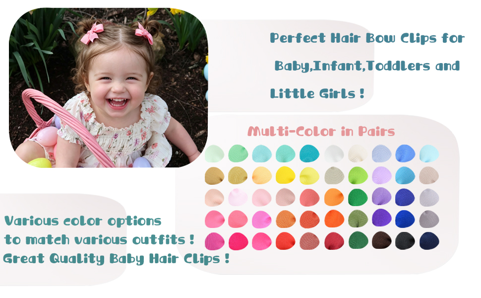 2inch baby bows clips for baby girls