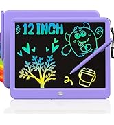 TEKFUN LCD Writing Tablet Doodle Board, 12inch Colorful Drawing Travel Essentials, Toddler Toys f...
