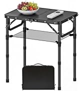 YihuiKo Folding Tv Tray Table with Storage Net, Lightweight Portable Small Folding Table, Adjusta...