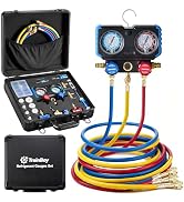 TrainBoy 4 Way Ac Manifold Gauge Set, for R410A R134a R1234yf AC Repair | HVAC Diagnostic and Cha...