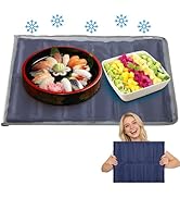 Babeezy Party Mat Chiller,Foldable Reusable Ice Pack Mat with Sleeve Bag 12 Large Cells (2×6) Tra...