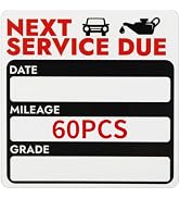 Mkobon 60 Pcs 2x2 Inches Oil Change Stickers, Next Service Due Sticker for Windshield, Strong Adh...