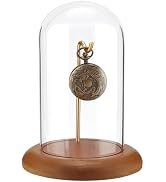 PH PandaHall Pocket Watch Glass Display Dome Cloche with Hook 5.7"x7.6" Watch Display Jar Clear G...