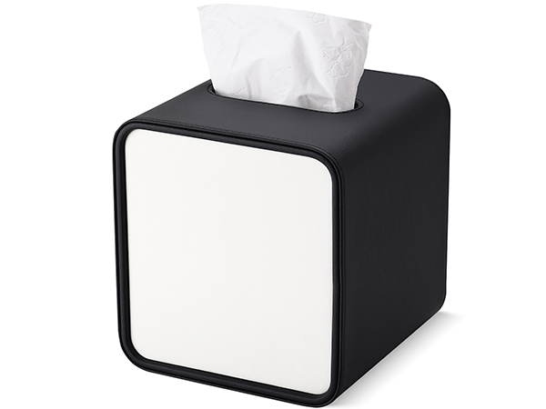 cube kleenex box cover black