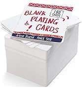 LotFancy Blank Playing Cards, 180PCS White Blank Index Flash Cards, Study Learning Cards, Vocabul...