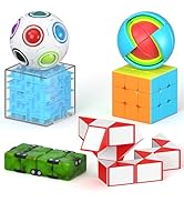 Vdealen Fidget Brain Teaser Toy for Kids, 3D PuzzlesToys Bundle of 3x3 Speed Cube, Maze Box, Rain...