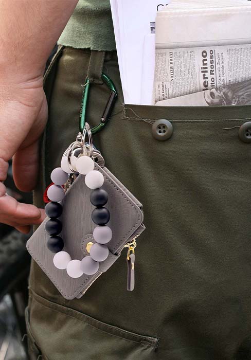 Silicone Beaded Keychain Wristlet