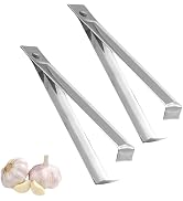 2Pcs Silver Fish Bone Tweezers Set, Garlic Tweezer Peeler Skin Remover Tool, Garlic Peeler Garlic...